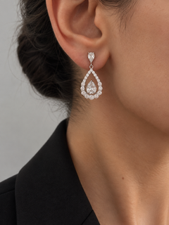 گوشواره جواهری آویز اشکی